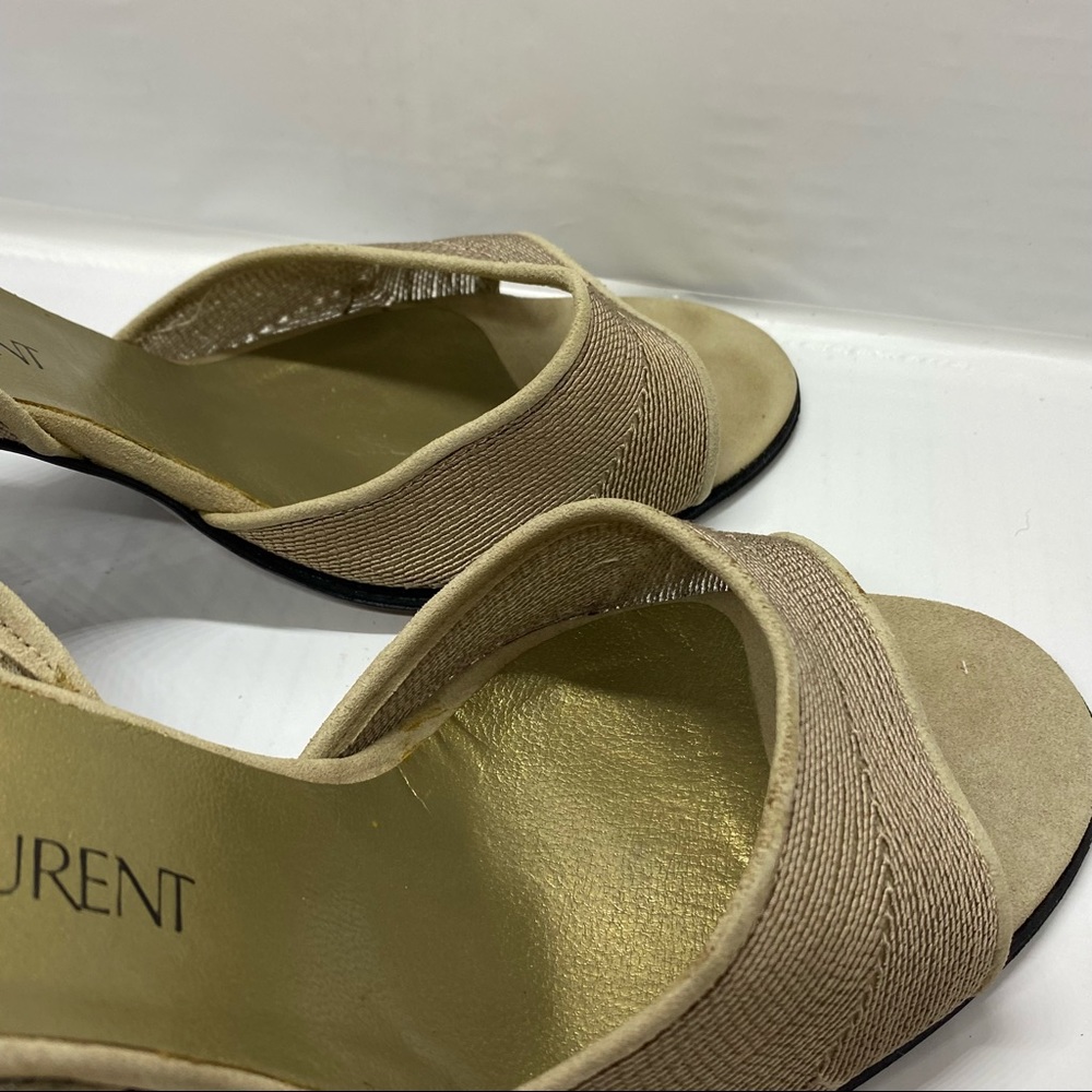 Yves Saint Laurent mesh gold heels 8.5 slingback - Picture 4 of 13